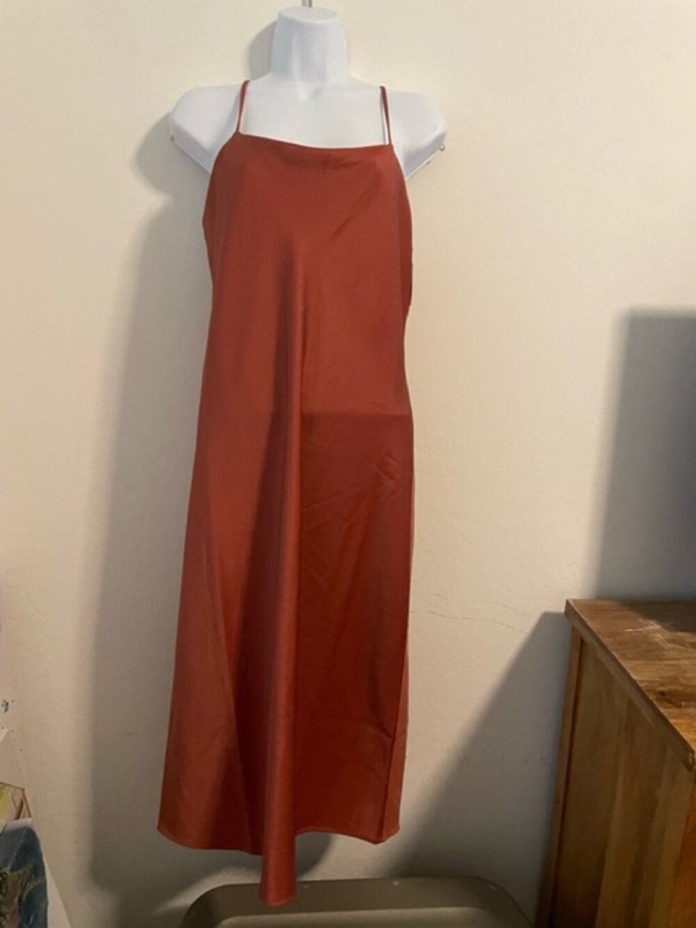 Spanx Carefree Crepe Reversible Slip Dress Sedona Adjustable Straps Size Small